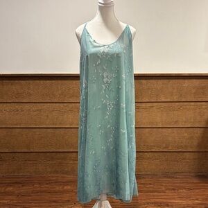 Elegant Light Blue Floral Dress